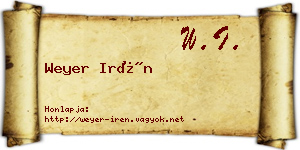 Weyer Irén névjegykártya